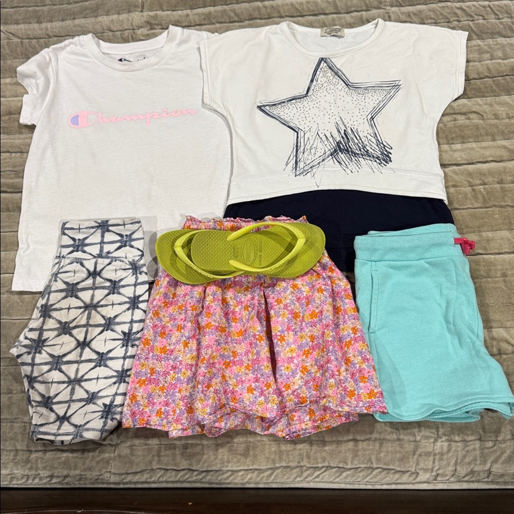 Champion Kids Pajama Set - White, Navy, and Aqua size 6